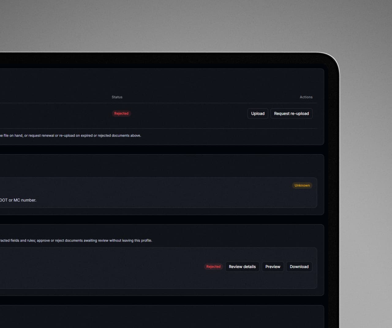 Bolt COI portfolio dashboard with compliance metrics